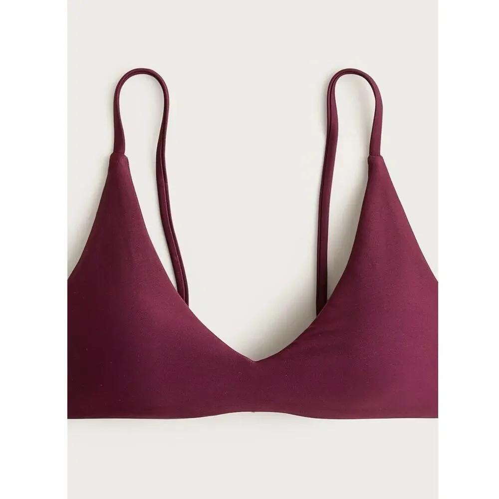 NWT J. Crew Lana Bikini Top In Classic Sculpt™ Midnight Dahlia S